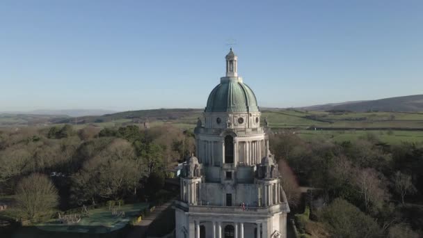 Aerial Rising Ashton Memorial Reveals Lancaster Countryside — Video