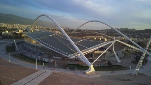 Atina Olimpiyat Stadyumu Nun Yörüngesindeki Hava Sahası Spor Kompleksi — Stok video