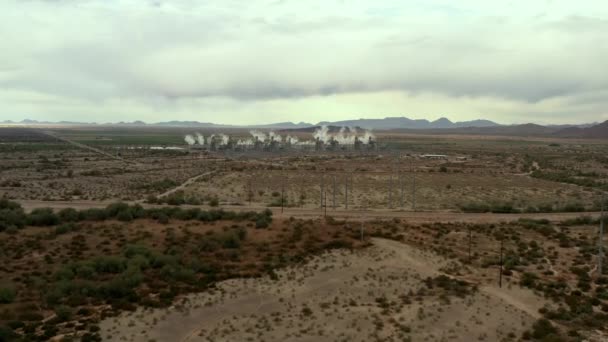 Drone Klip Vzdálené Elektrárny Venkově Arizona — Stock video