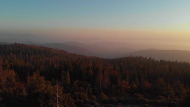 Mountain Sunset Shaver Lake California Drone — Stock Video