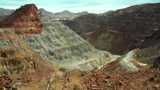 Lavender Pit Mine Bisbee Arizona Sección Superior Una Mina Cobre — Vídeos de Stock