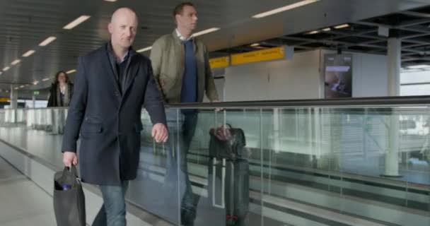 Amsterdam Airport Timelapse People Walking Airport Slow Motion Red Camera — Video