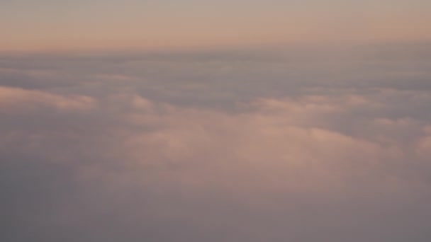 Dreamy View Clouds Shot Airplane Sunrise — Wideo stockowe