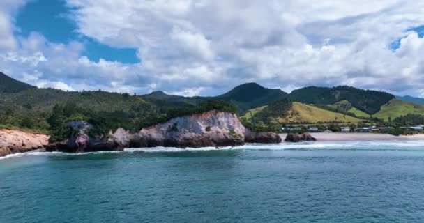 Aerial Deserted New Zealand Holiday Town Covid Tourism Impact — Vídeos de Stock