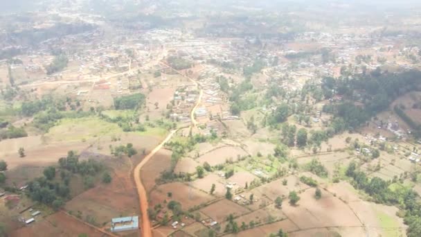 Aerial Drone View Red Dirt Road Kamatira West Pokot Kapenguria — Video