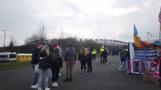 Supporters Get Tickets Out Enter Ground — Stok video