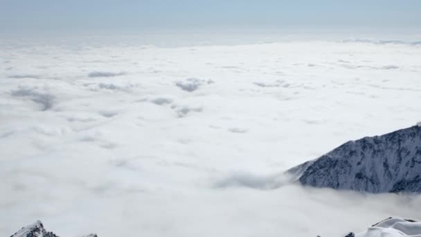 Thick Fog Layer Seen Form Mountain Peak Caused Thermal Inversion — Stock videók
