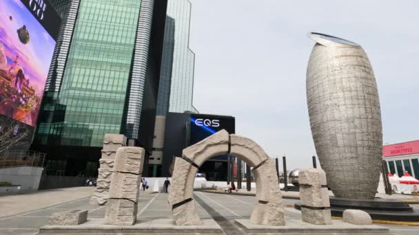 Zabytkowe Rzeźby Coex Artium World Trade Center Seulu Korea Południowa — Wideo stockowe