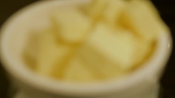 Powiększ Masło Misce Pieczenie — Wideo stockowe