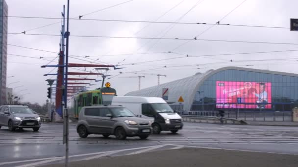 Poznan Warta Linhas Electirc Ferroviárias Polónia — Vídeo de Stock