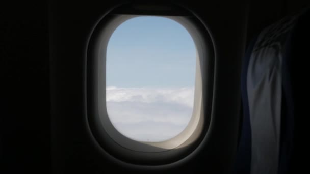 Vue Intérieur Cabine Plane Travers Fenêtre Plane — Video