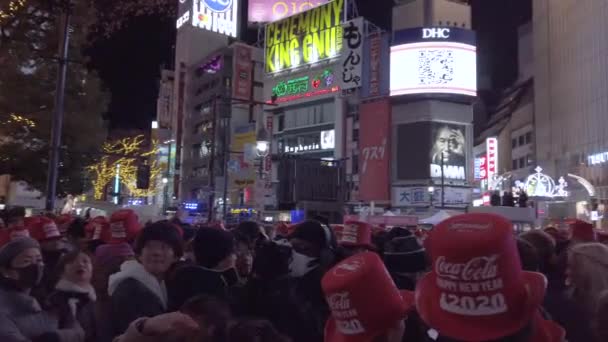 Video Pov Many People Walking Shibuya Street Area Night Time — Vídeo de stock