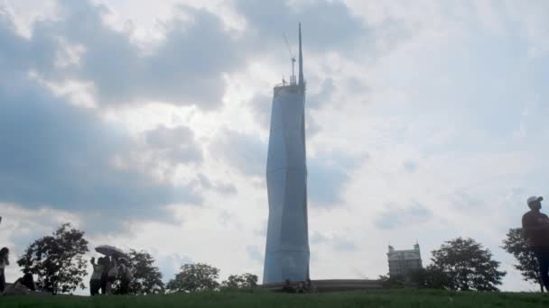 Malaysia Tallest Building Warisan Merdeka Tower Kuala Lumpur Blue Clouds — Vídeos de Stock