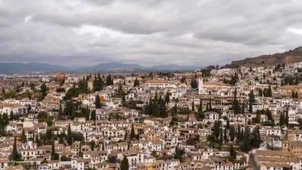 Tilt Timelapse Fast Clouds Moving Granada Spain — стоковое видео