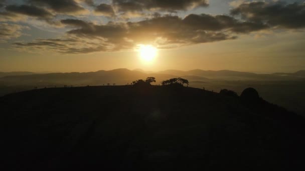 Rocher Pidurangala Coucher Soleil Drone Sri Lanka — Video