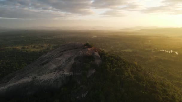 スリランカのピドゥランガラ岩とシギリヤ岩のドローン映像をご覧ください ピドゥランガラ岩とシギリヤ岩の素晴らしい眺めスリランカのドローン映像 — ストック動画