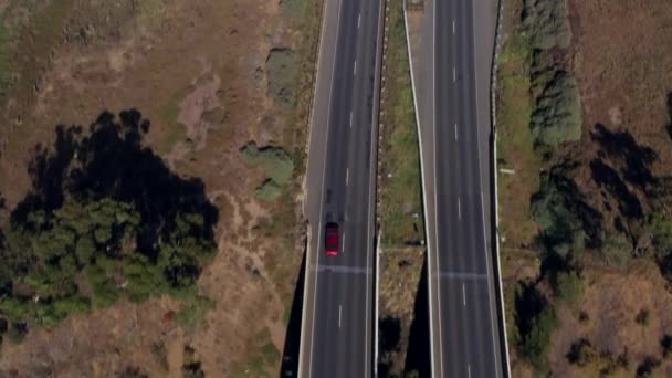 Aerial Directly Tilting Dual Carriageway Motorway — 비디오