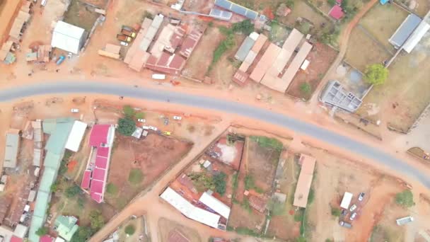 Urban Setting Unassuming Buildings Poor Roads Kenya Africa Traditional Rural — Stock Video