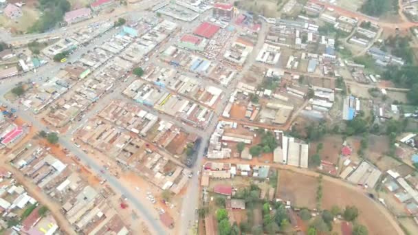 Urban Setting Unassuming Buildings Poor Roads Kenya Africa Aerial Drone — Stock Video