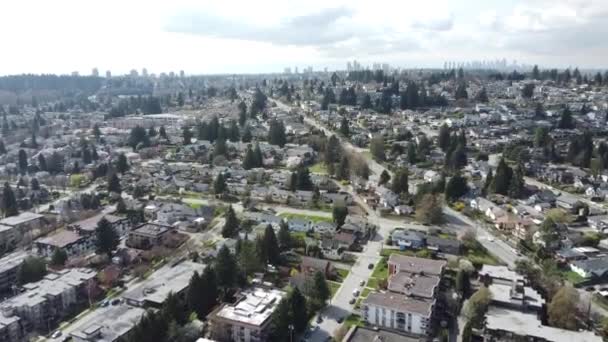 Drone Images Une Banlieue Sur Une Colline Midi — Video