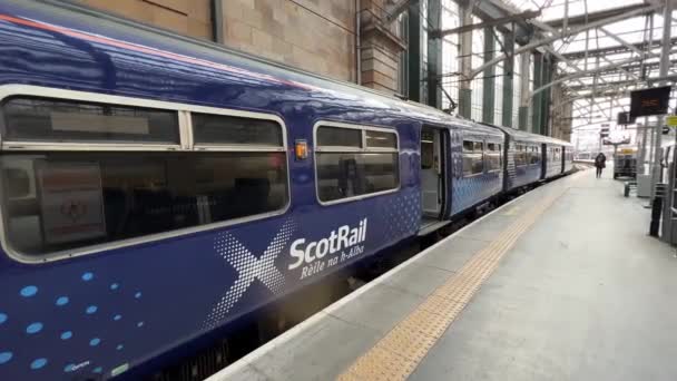 Glasgow Central Egyike Két Vasúti Terminálnak Glasgow Ban Skóciában Pályaudvart — Stock videók