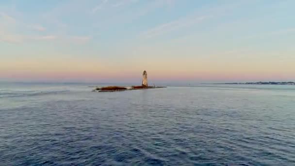 Empuje Aéreo Cockspur Island Light House Savannah Georgia — Vídeos de Stock