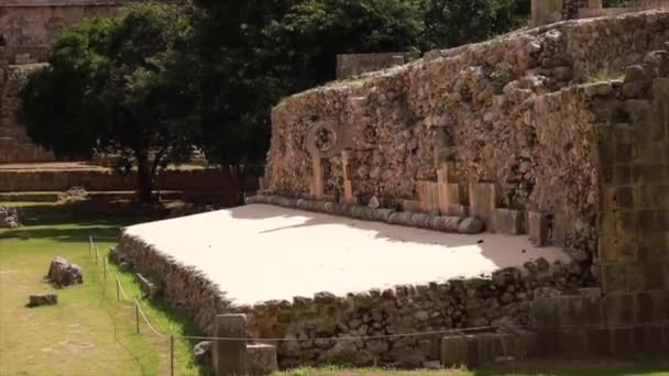 Ruins Mayan Ball Game Court Uxmal City — Stockvideo