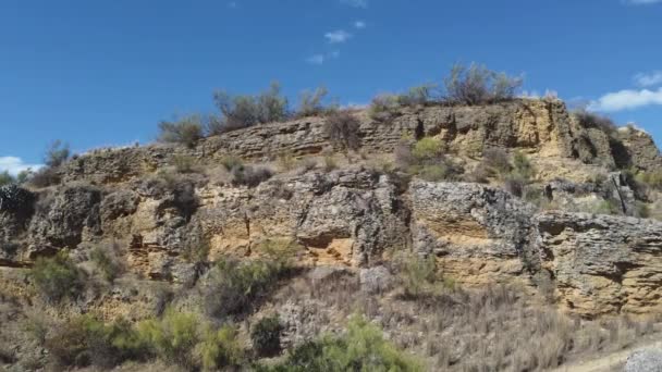 Dolly Sparato Attraverso Cueva Batida Storica Antica Cava Roccia — Video Stock