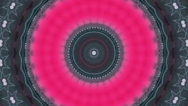 Abstract Looping Kaleidoscopic Background Beautiful Colorful Patterns Mirrored Shapes Seamless — Stock Video