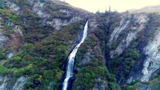 Fps Video Aereo Movimento Attraverso Keystone Canyon Sulla Strada Valdez — Video Stock