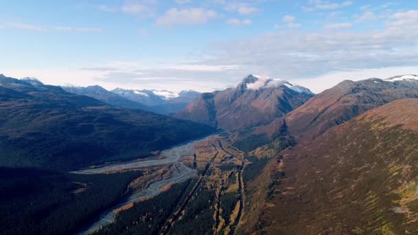 60Fps Εναέρια Βίντεο Του Thompson Pass Στο Δρόμο Για Valdez — Αρχείο Βίντεο