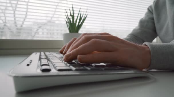 Man Typing Keyboard — Stock Video