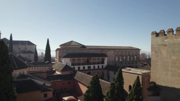 Архітектура Фортеці Альгамбра Вражаючий Єкт Всесвітньої Спадщини — стокове відео