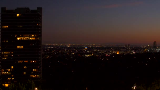 Προβολή Από Αριστερά Προς Δεξιά Του Downtown Los Angeles Skyline — Αρχείο Βίντεο