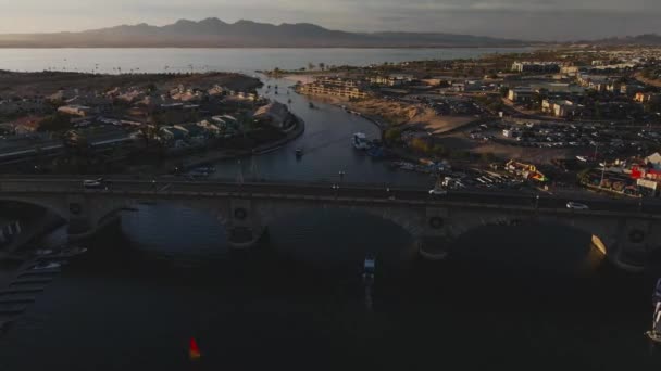 Lake Havasu London Bridge Aerial Video — Vídeo de stock