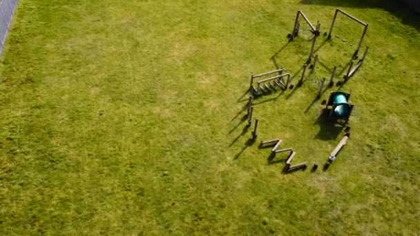 Vue Aérienne Équipement Entraînement Sur Terrain Sport Urbain Plein Air — Video