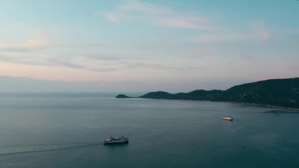 Ferry Arrivant Ville Nathon Ang Thong Samui District Thaïlande Vue — Video