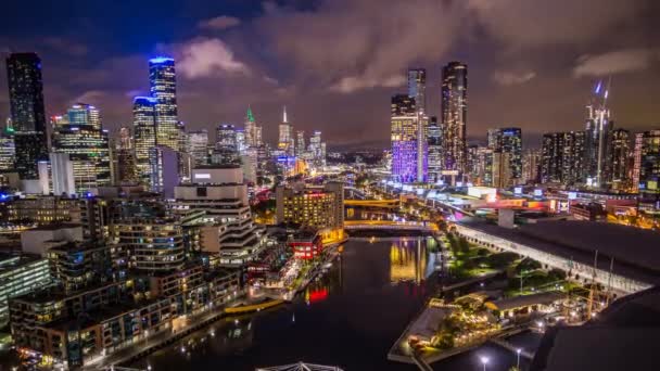 Melhor Vista Melbourne City Australia Com Vista Para Yarra River — Vídeo de Stock