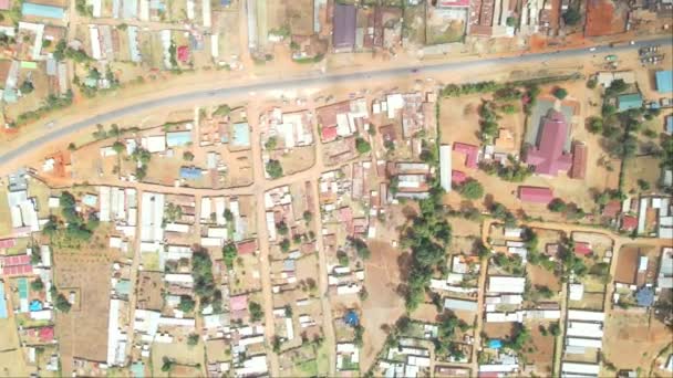 Traditional Rural Community Kenya Africa Aerial Drone View Kamatira West — Video