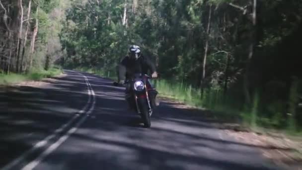 Agusta Riding Aggressively Motor Cycle Riding — Stockvideo