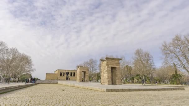 Madrid Deki Debod Tapınağı Gündüz Vakti — Stok video