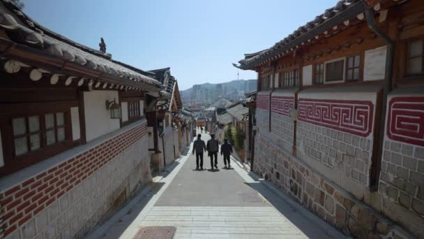 Paisaje Elevado Bukchon Hanok Village Seúl Corea Del Sur Con — Vídeo de stock