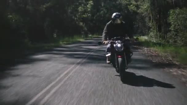 Agusta Riding Aggressively Motor Cycle Riding — Vídeos de Stock
