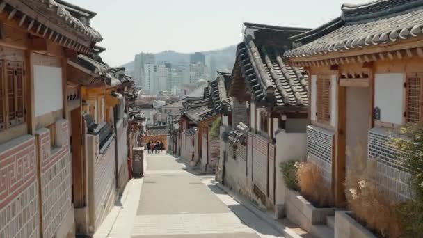 Bukchon Gil Straße Des Bukchon Hanok Village Seoul Südkorea Spaziergang — Stockvideo