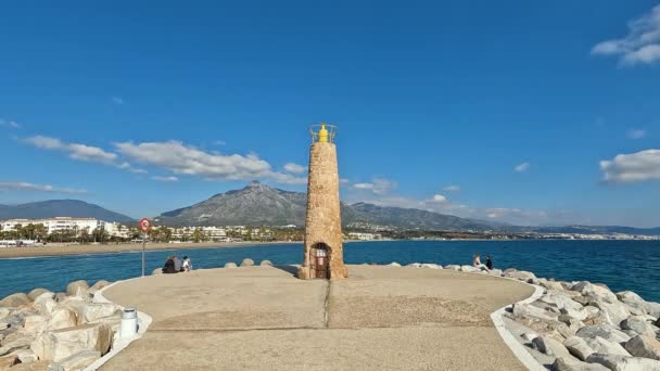 Foto Famosa Bahía Puerto Banús Marbella España Destino Lujo Famoso — Vídeos de Stock