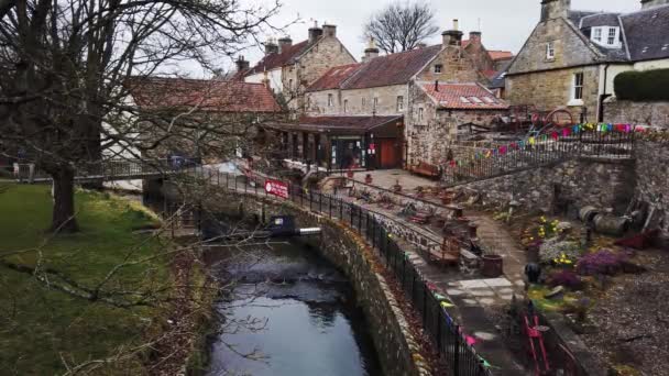 Fife Folk Museum Ceres Fife Scotland Small River Passing Farm — Wideo stockowe