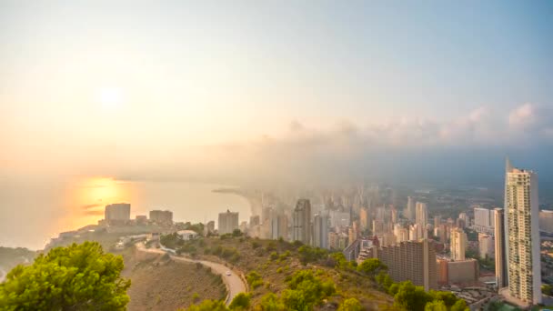 Cruz Benidorm Views Sunset Timelapse — Stok video