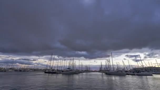 Storm Approachs Harbour Alicante Timelapse — Video