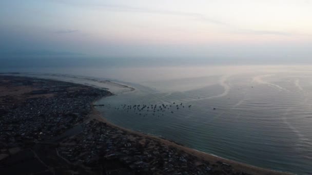 Aereo Paesaggio Marino Del Figlio Hai Ninh Thuan Vietnam Rurale — Video Stock