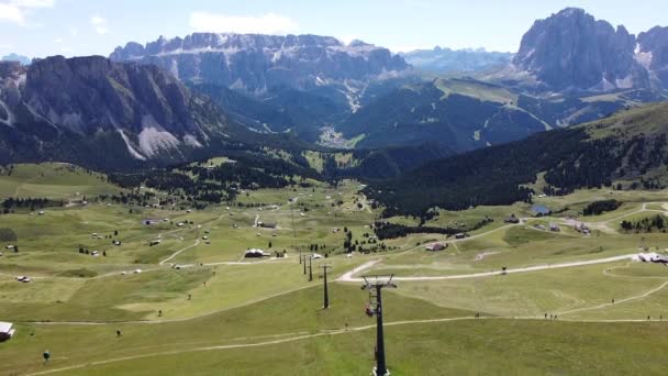 Val Gardena Valley South Tyrol Olasz Alpok Dolomitok Olaszország Légi — Stock videók